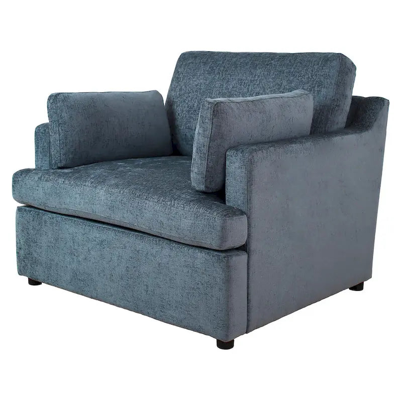 Fauteuil d'appoint 37 po avec pieds en plastique et coussins décoratifs