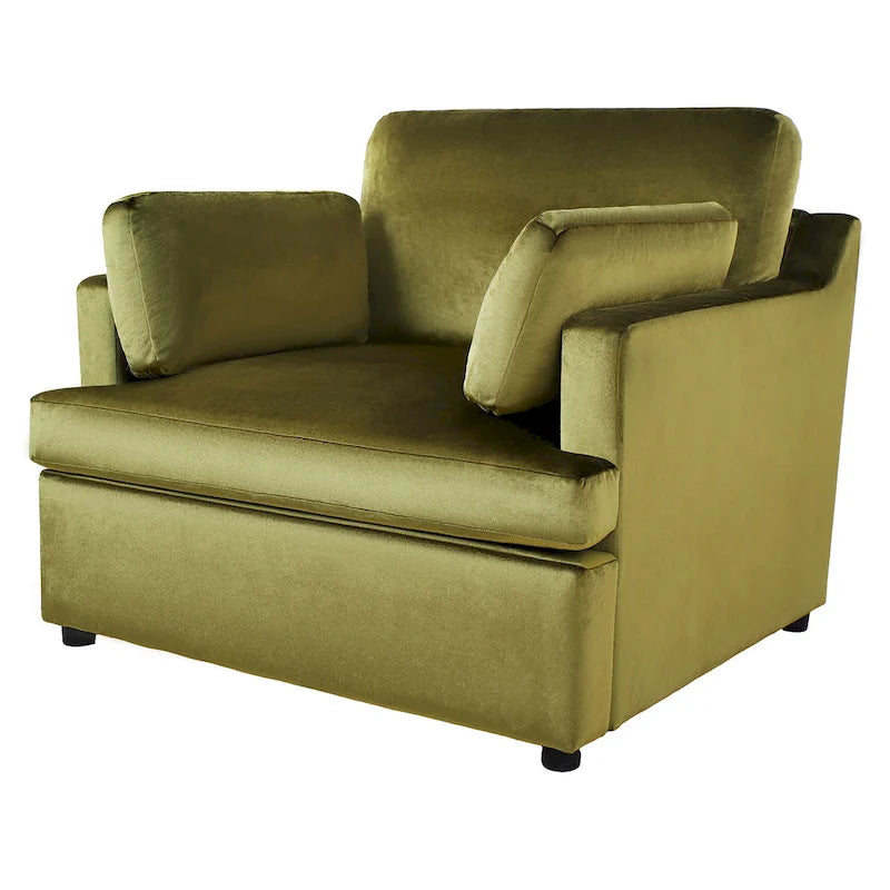 Fauteuil d'appoint 37 po avec pieds en plastique et coussins décoratifs