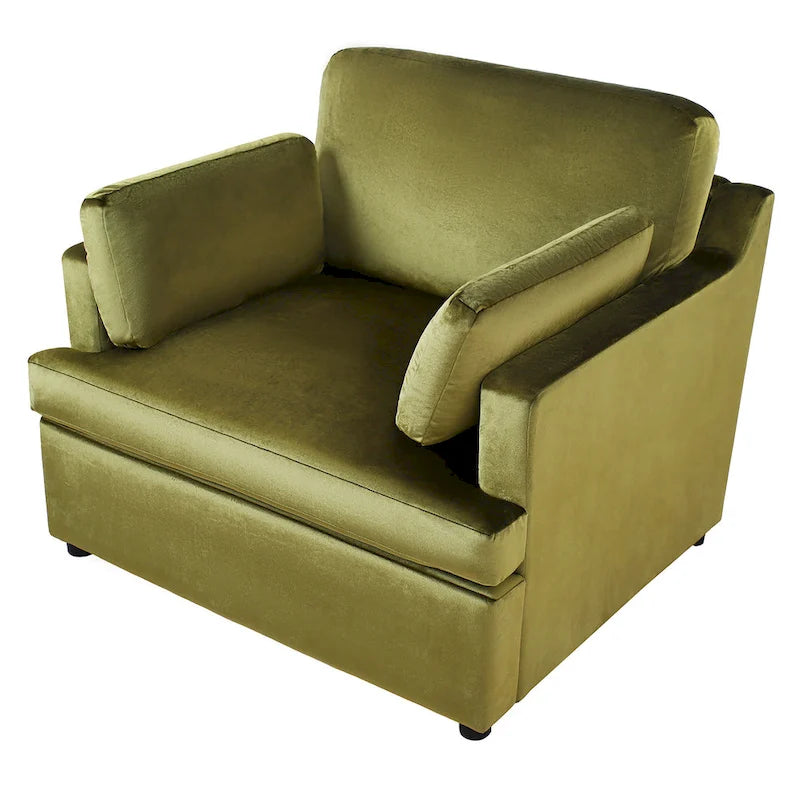 Fauteuil d'appoint 37 po avec pieds en plastique et coussins décoratifs
