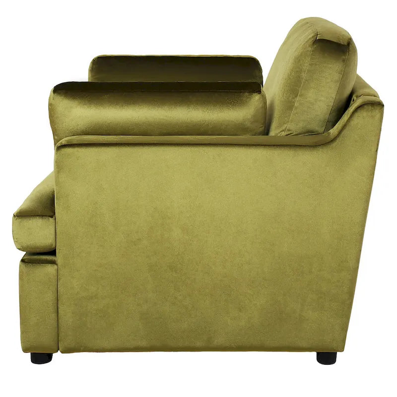 Fauteuil d'appoint 37 po avec pieds en plastique et coussins décoratifs