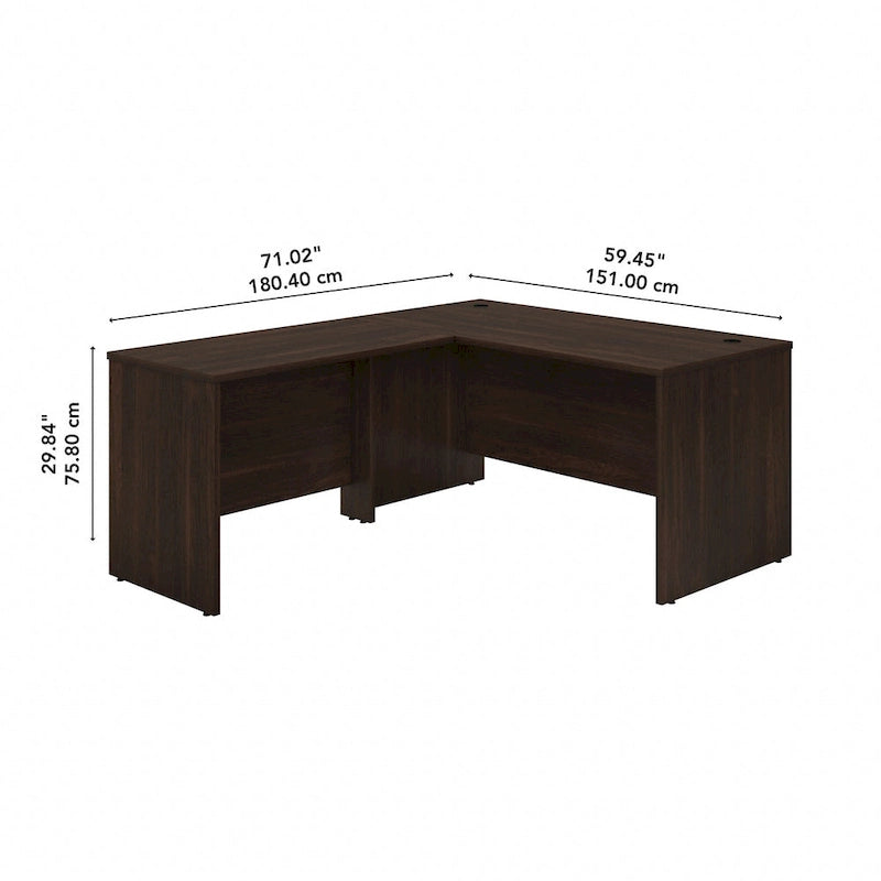 Bureau d'angle en L de 60 pouces (avec table latérale de 42 pouces)