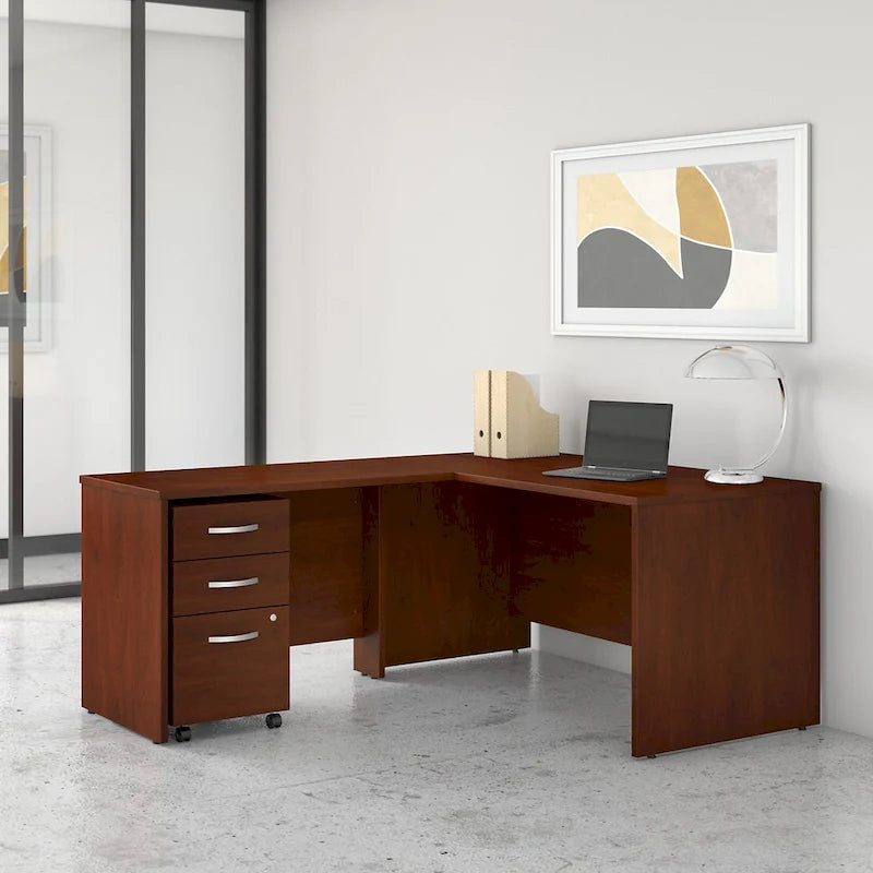 Bureau d'angle en L de 60 pouces (avec table latérale de 42 pouces)