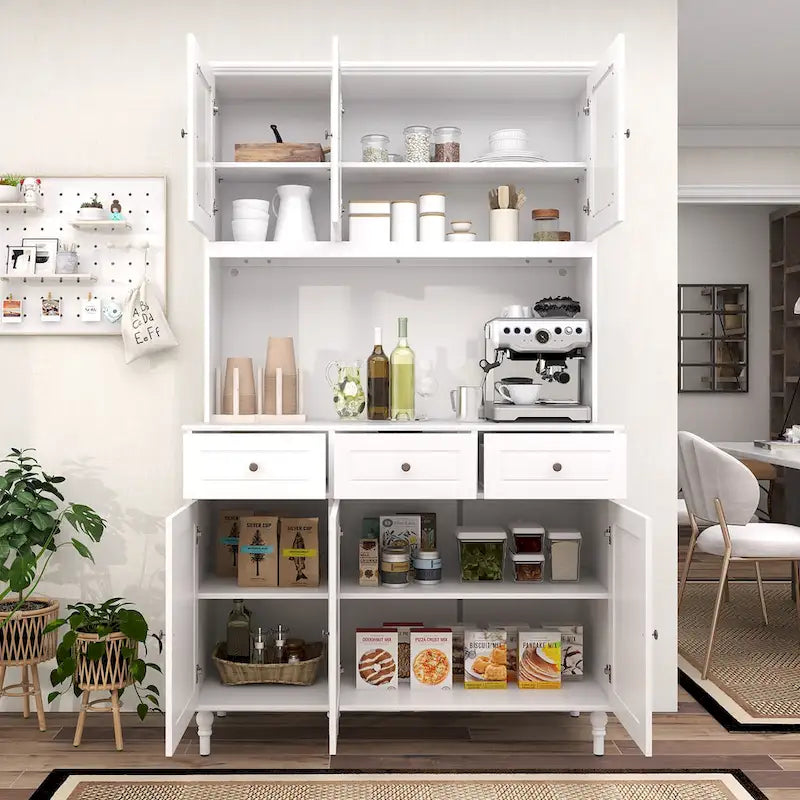 Meuble de rangement haut de cuisine de 77 po avec lumières DEL et