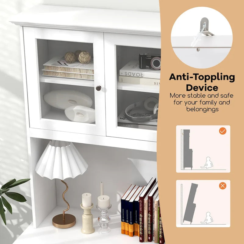 Meuble de rangement haut de cuisine de 77 po avec lumières DEL et