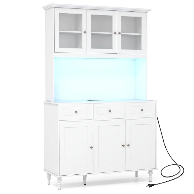 Meuble de rangement haut de cuisine de 77 po avec lumières DEL et
