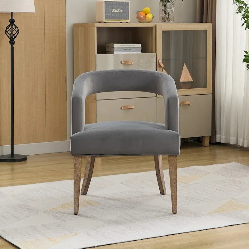 Fauteuil d'appoint rembourré, moderne, large de 25,79 po, dossier ouvert, en forme de tonneau
