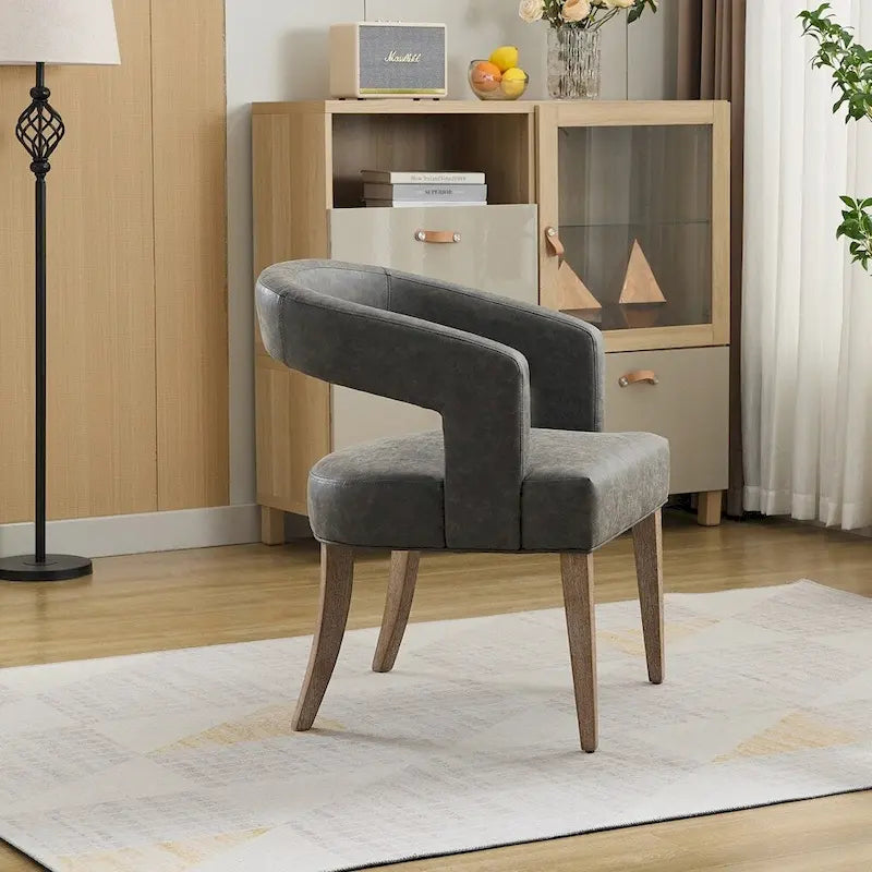Fauteuil d'appoint rembourré, moderne, large de 25,79 po, dossier ouvert, en forme de tonneau