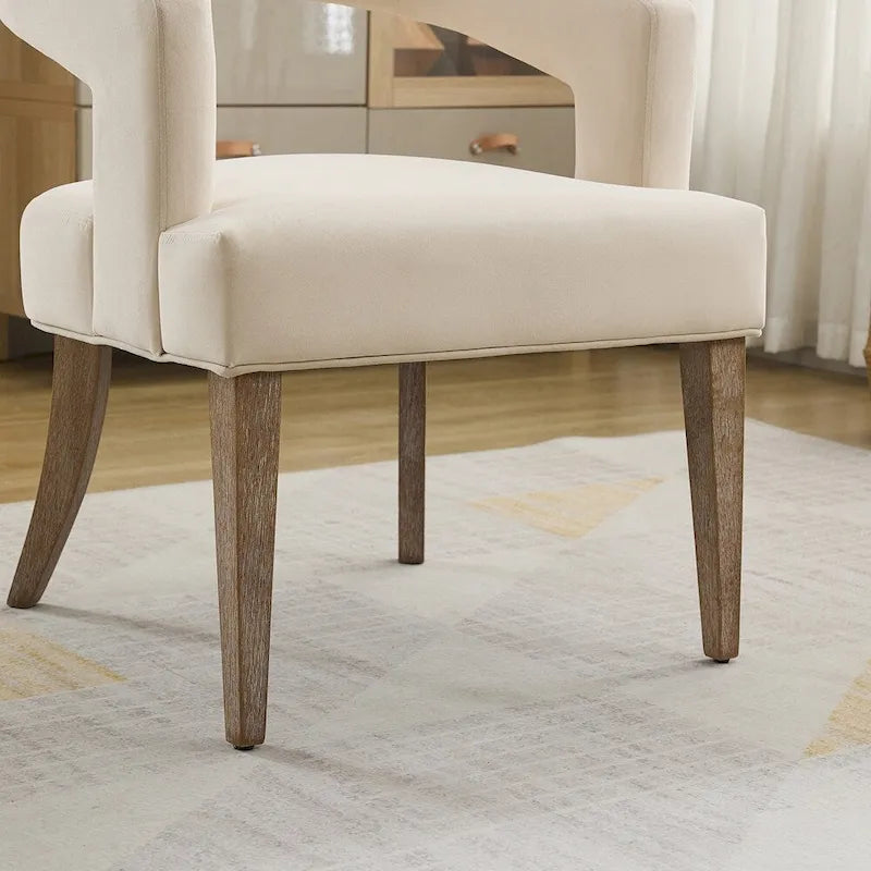 Fauteuil d'appoint rembourré, moderne, large de 25,79 po, dossier ouvert, en forme de tonneau