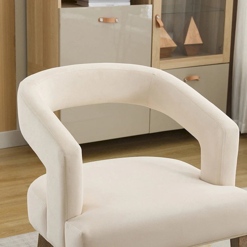Fauteuil d'appoint rembourré, moderne, large de 25,79 po, dossier ouvert, en forme de tonneau