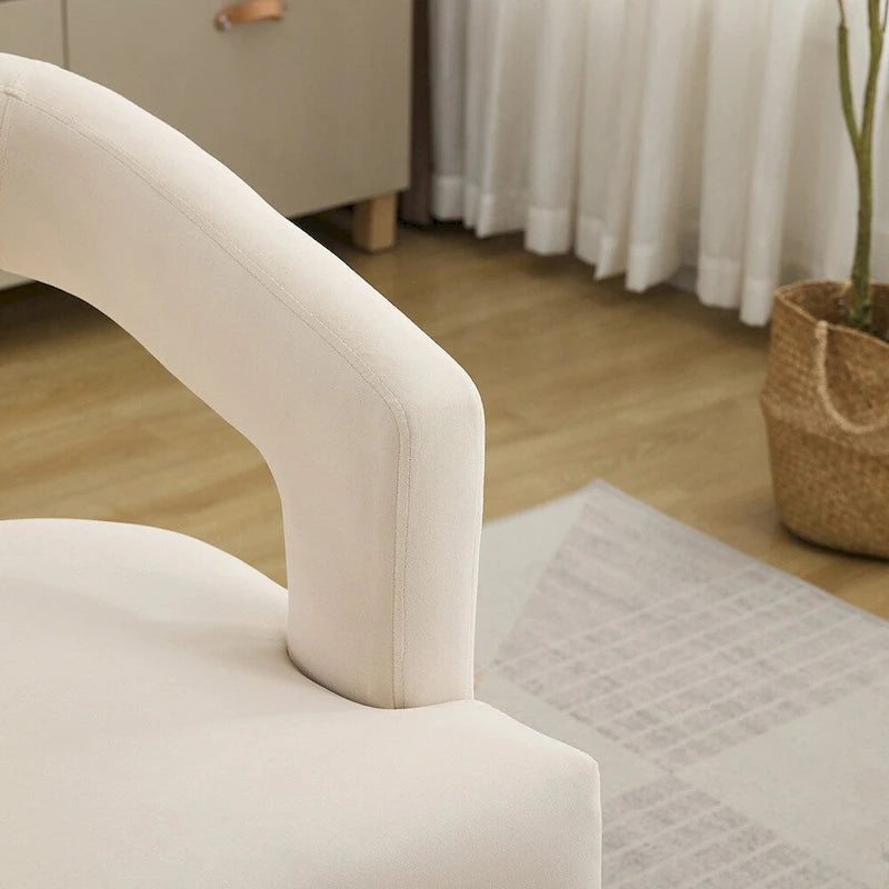 Fauteuil d'appoint rembourré, moderne, large de 25,79 po, dossier ouvert, en forme de tonneau