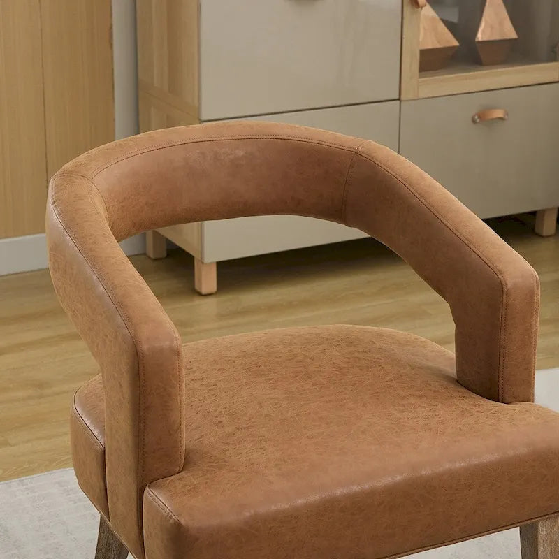 Fauteuil d'appoint rembourré, moderne, large de 25,79 po, dossier ouvert, en forme de tonneau