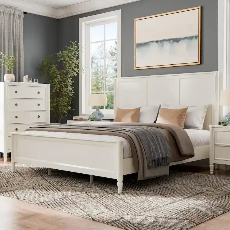 Lit classique moderne en bois massif