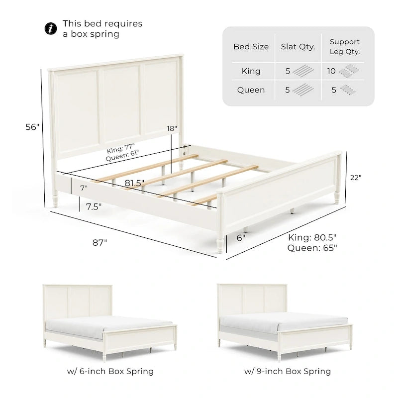 Lit classique moderne en bois massif