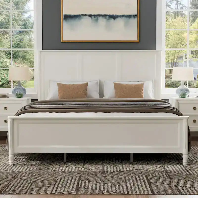 Lit classique moderne en bois massif