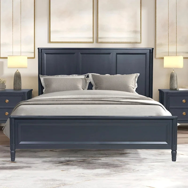 Lit classique moderne en bois massif