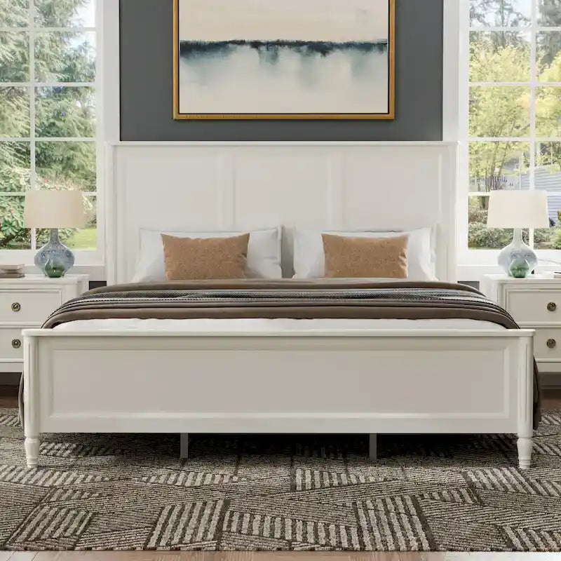 Lit classique moderne en bois massif
