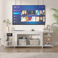 Meuble TV rustique de 70 pouces (Cheminée électrique en option — 2 styles disponibles) — Table de centre de divertissement multimédia avec étagères