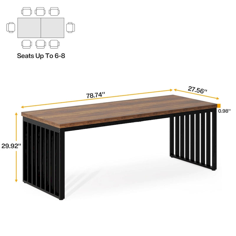 Ce bureau d'ordinateur pour deux personnes de 78,7 pouces — Un bureau de direction en bois pour un usage à domicile ou au bureau