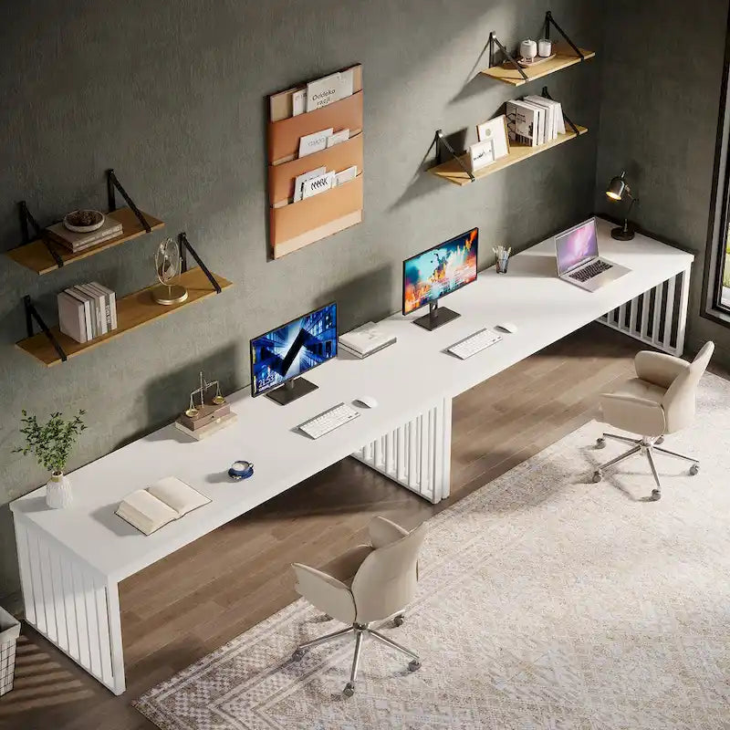 Ce bureau d'ordinateur pour deux personnes de 78,7 pouces — Un bureau de direction en bois pour un usage à domicile ou au bureau
