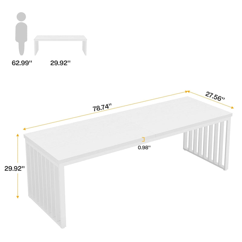Ce bureau d'ordinateur pour deux personnes de 78,7 pouces — Un bureau de direction en bois pour un usage à domicile ou au bureau
