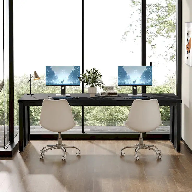 Ce bureau d'ordinateur pour deux personnes de 78,7 pouces — Un bureau de direction en bois pour un usage à domicile ou au bureau