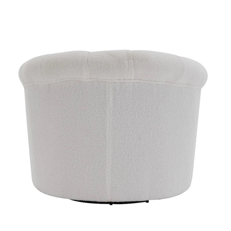 Fauteuil pivotant en velours avec pouf, rotation 360° et capacité de 136 kg