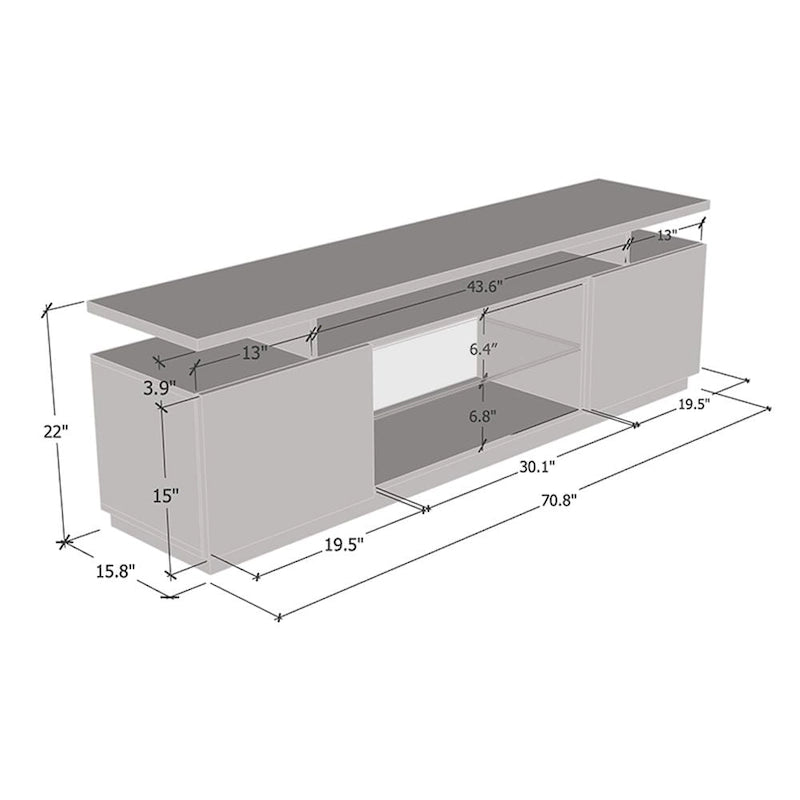Ce meuble TV de 180 cm de style moderne