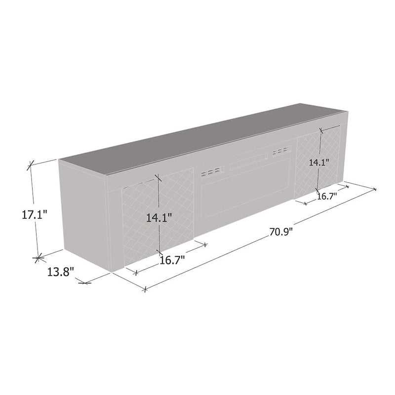 Meuble TV de 180 cm avec cheminée électrique
