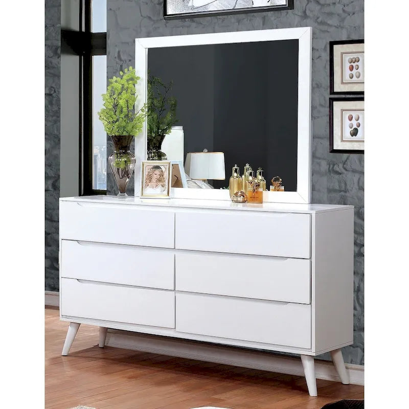 Coiffeuse et miroir deux pièces à six tiroirs de style médiéval moderne