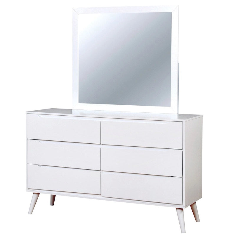 Coiffeuse et miroir deux pièces à six tiroirs de style médiéval moderne