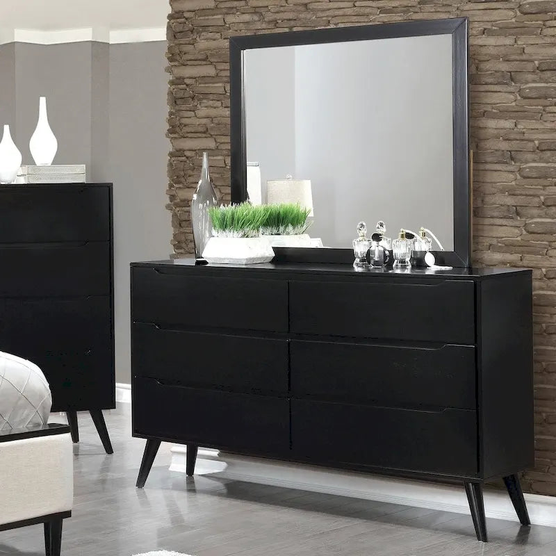 Coiffeuse et miroir deux pièces à six tiroirs de style médiéval moderne