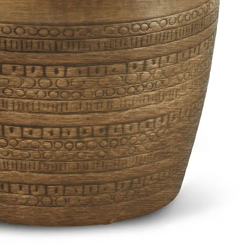 Table d'appoint tribale avec bordure en métal de 15 pouces de large (entièrement assemblée) — 15" L x 15" P x 20" H