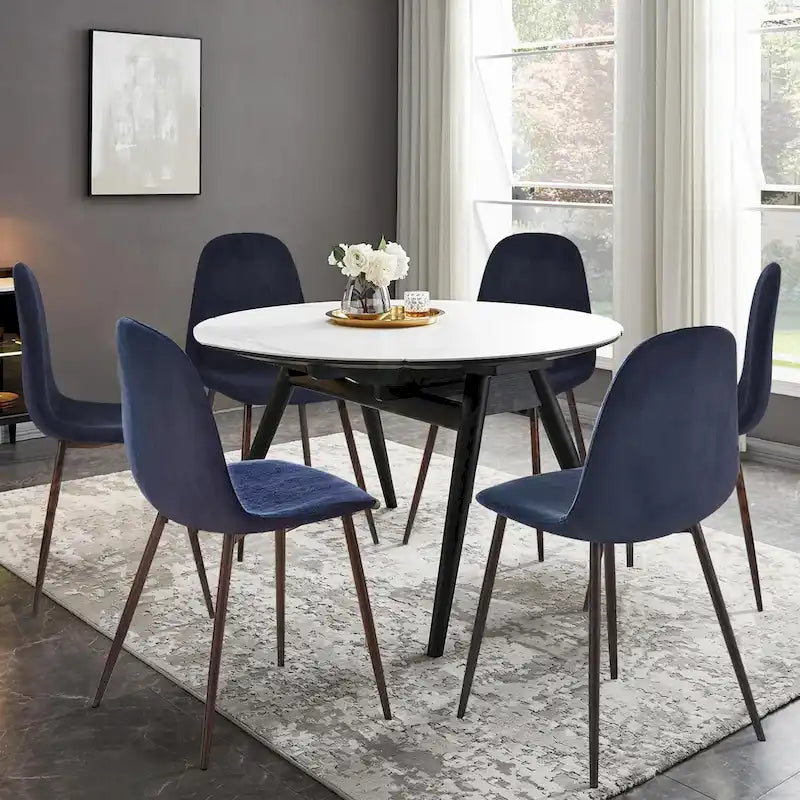 Chaises de salle à manger rembourrées en tissu (4 chaises)