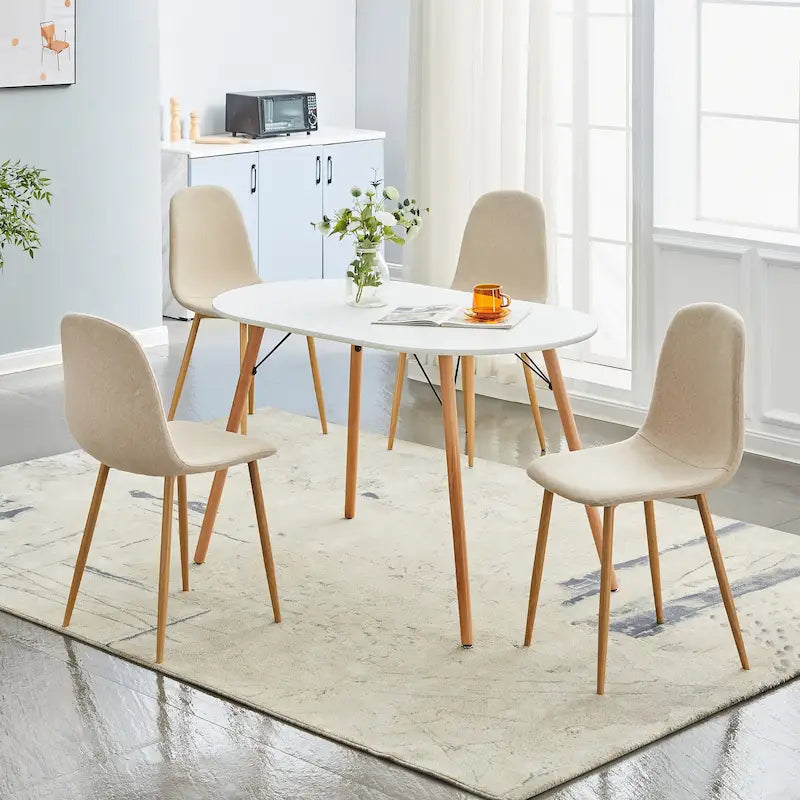 Chaises de salle à manger rembourrées en tissu (4 chaises)