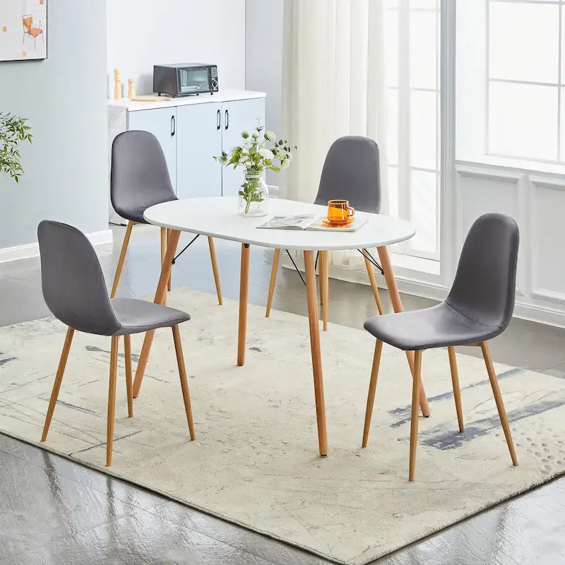 Chaises de salle à manger rembourrées en tissu (4 chaises)