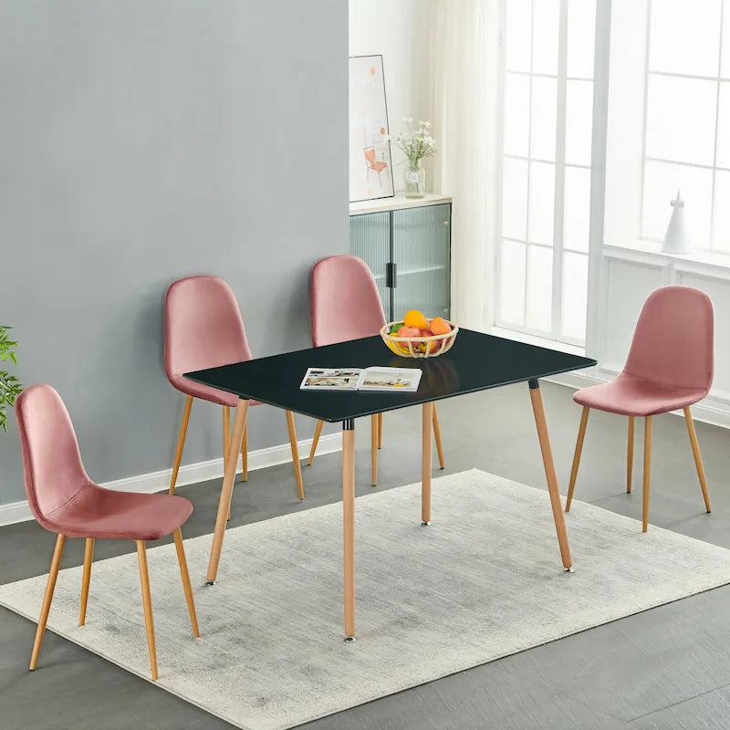 Chaises de salle à manger rembourrées en tissu (4 chaises)