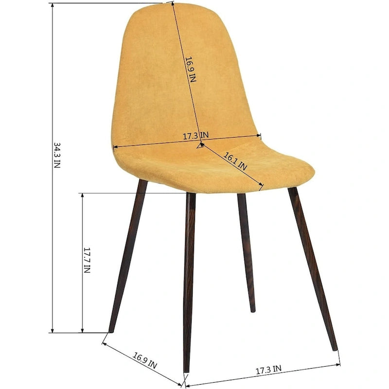 Chaises de salle à manger rembourrées en tissu (4 chaises)