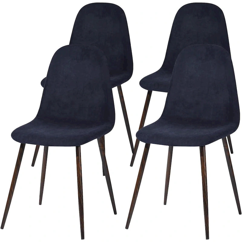 Chaises de salle à manger rembourrées en tissu (4 chaises)