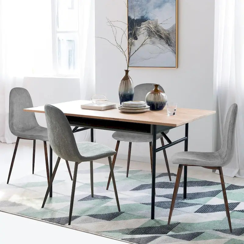 Chaises de salle à manger rembourrées en tissu (4 chaises)