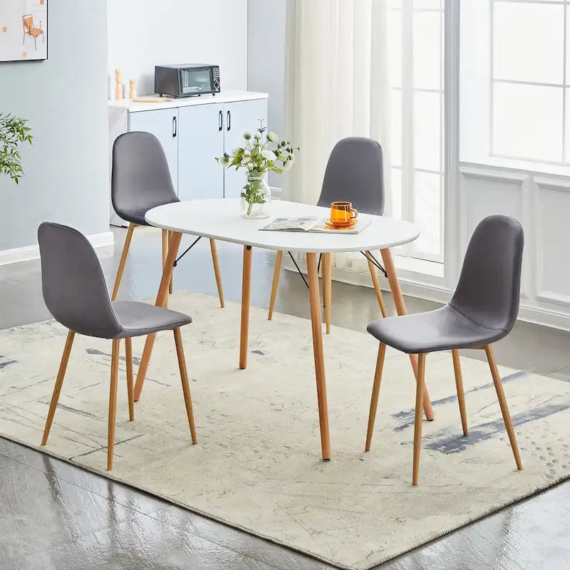 Chaises de salle à manger rembourrées en tissu (4 chaises)