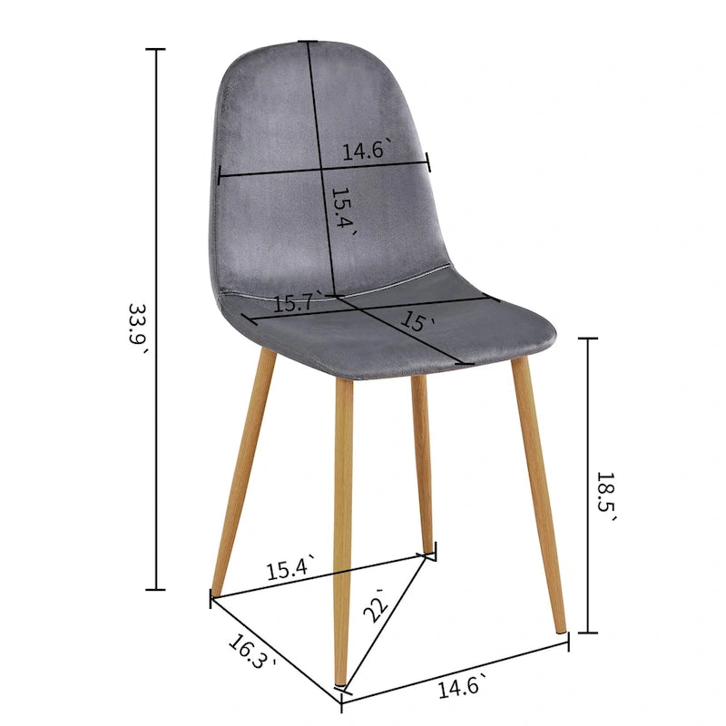 Chaises de salle à manger rembourrées en tissu (4 chaises)