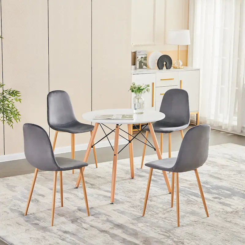 Chaises de salle à manger rembourrées en tissu (4 chaises)