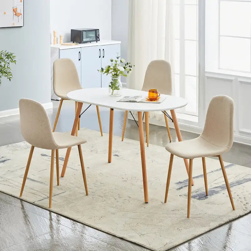 Chaises de salle à manger rembourrées en tissu (4 chaises)