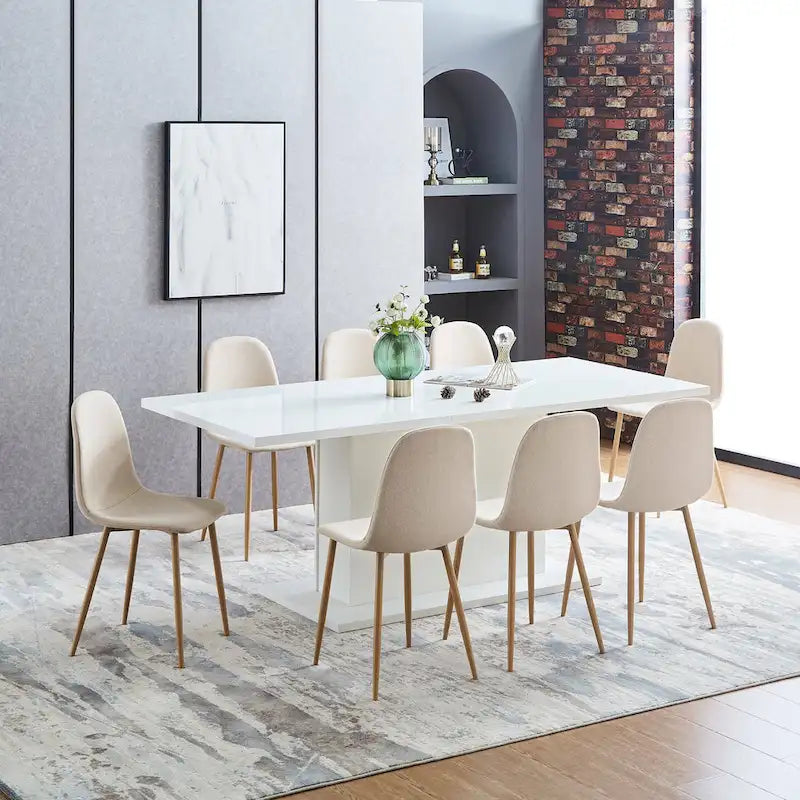 Chaises de salle à manger rembourrées en tissu (4 chaises)