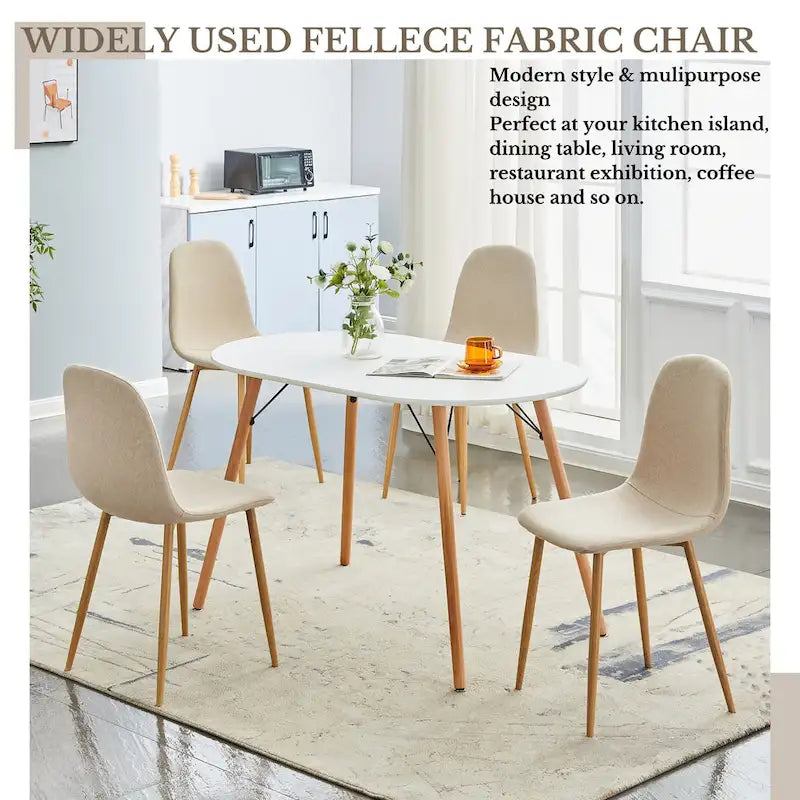 Chaises de salle à manger rembourrées en tissu (4 chaises)