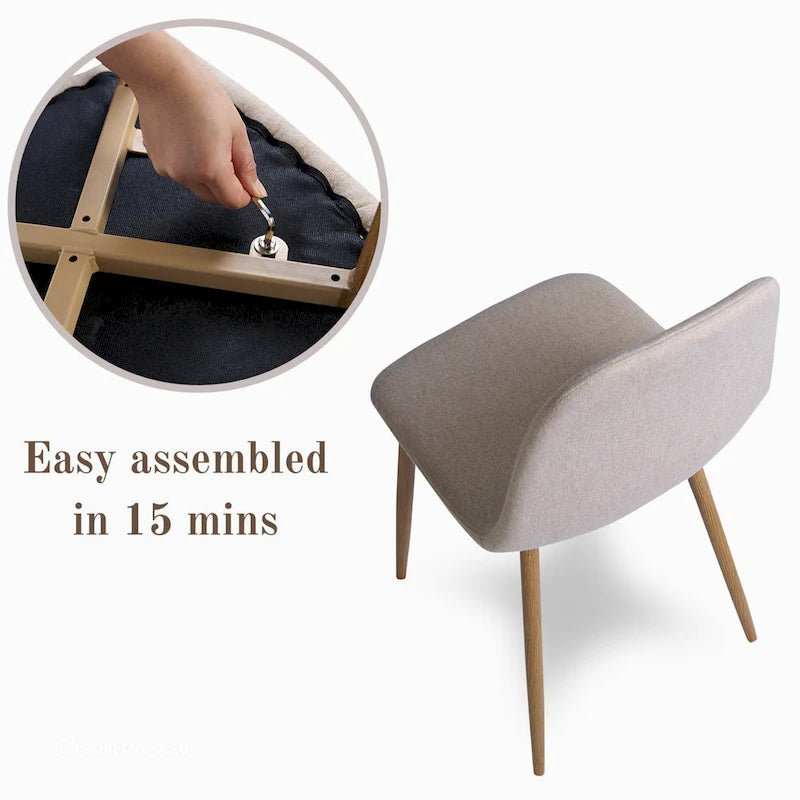 Chaises de salle à manger rembourrées en tissu (4 chaises)