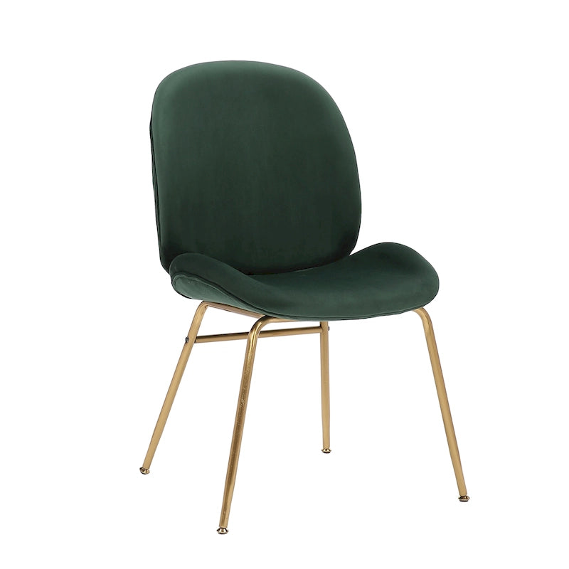 Chaise de salle à manger en velours avec pieds dorés