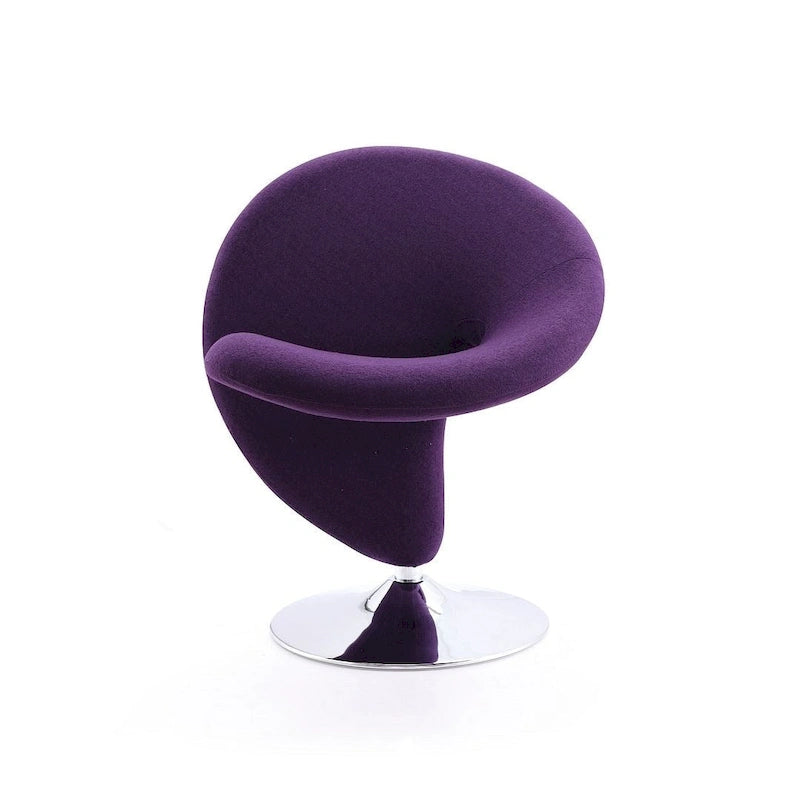 Fauteuil pivotant Comfort Curl en mélange de laine chromé (lot de 2)