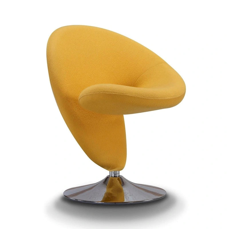 Fauteuil pivotant Comfort Curl en mélange de laine chromé (lot de 2)