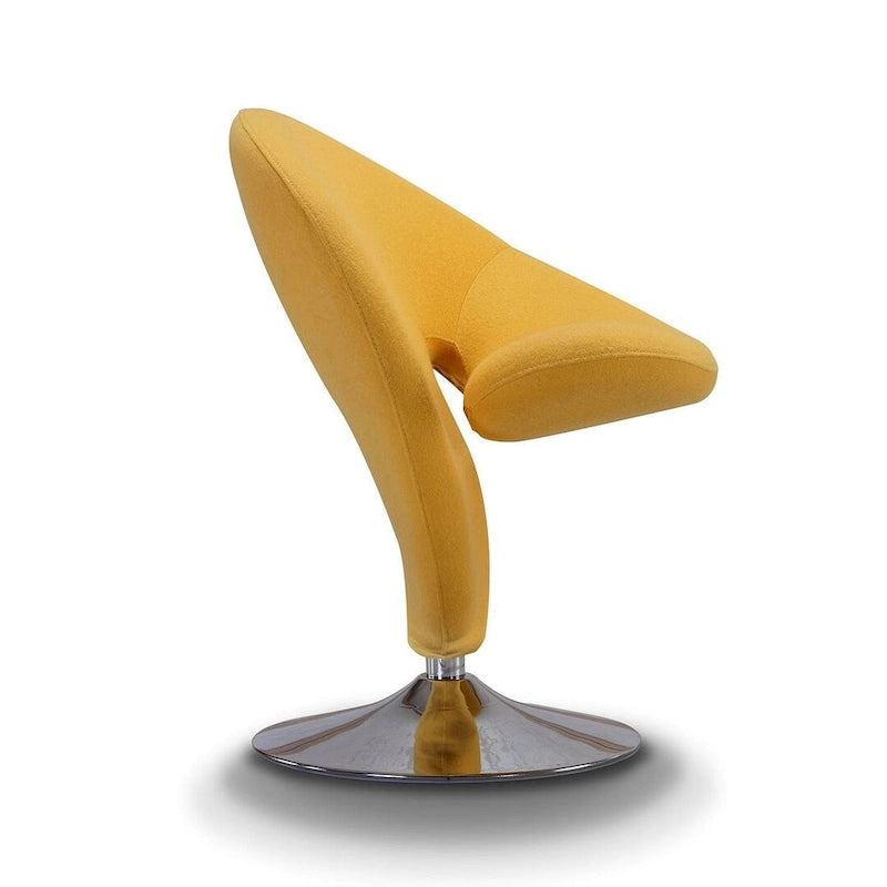 Fauteuil pivotant Comfort Curl en mélange de laine chromé (lot de 2)